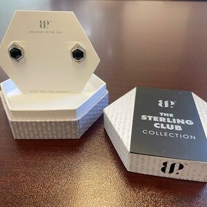 NWT Sterling Club Bomb Party Earrings Black Onyx CZ .925 Silver MSRP $200